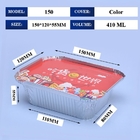 Producent Niestandardowy jednorazowy zestaw z folii aluminiowej z żywności z pudełkiem na obiad z okładką 410 ml 150*120*55mm