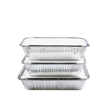 Producent Niestandardowy jednorazowy zestaw z folii aluminiowej z żywności z pudełkiem na obiad z okładką 410 ml 150*120*55mm