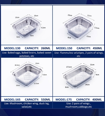 Zamówienia na żywność do recyklingu do jednorazowego użytku Opakowania z aluminium Pojemniki z folii cynowej Naczynia z folii cynowej Catering Aluminium Foil Tray
