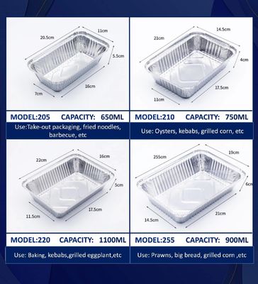 Heat Resistant Aluminum Foil Lunch Box with Alloy 8011 and Stamping Process for Disposable Food Packaging